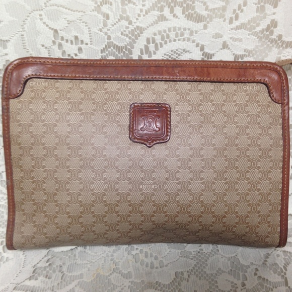Celine, Paris, Italy Cream Mono Cosmetic Pouch - Picture 1 of 8